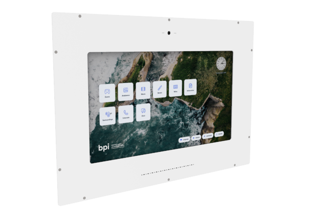 3D rendition of the iSmart Touch home screen as seen from the left
